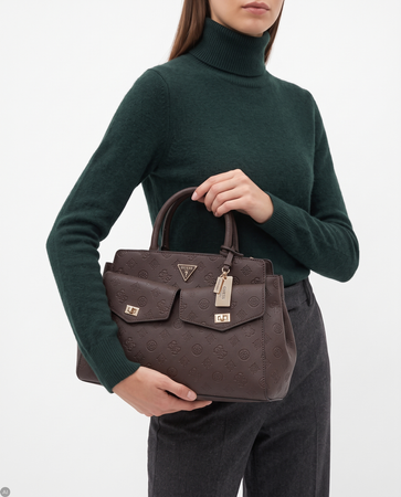 Guess Torebka Damska Klasyczna Kufer Czekoladowy Brąz HWPD2222070-BROWN