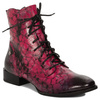 Maciejka Leather Lace-Up Ankle Boots Low Heel Pink 06391-23/00-1