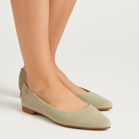 Maciejka Minimalist Ballet Flats Suede Celadon 4100W-03/00-8