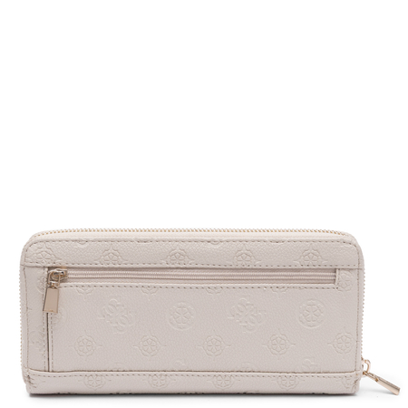 Guess Elegancki Zapinany Na Zamek Portfel Damski Z Paskiem Beżowy SWPD2222146-BEIGE