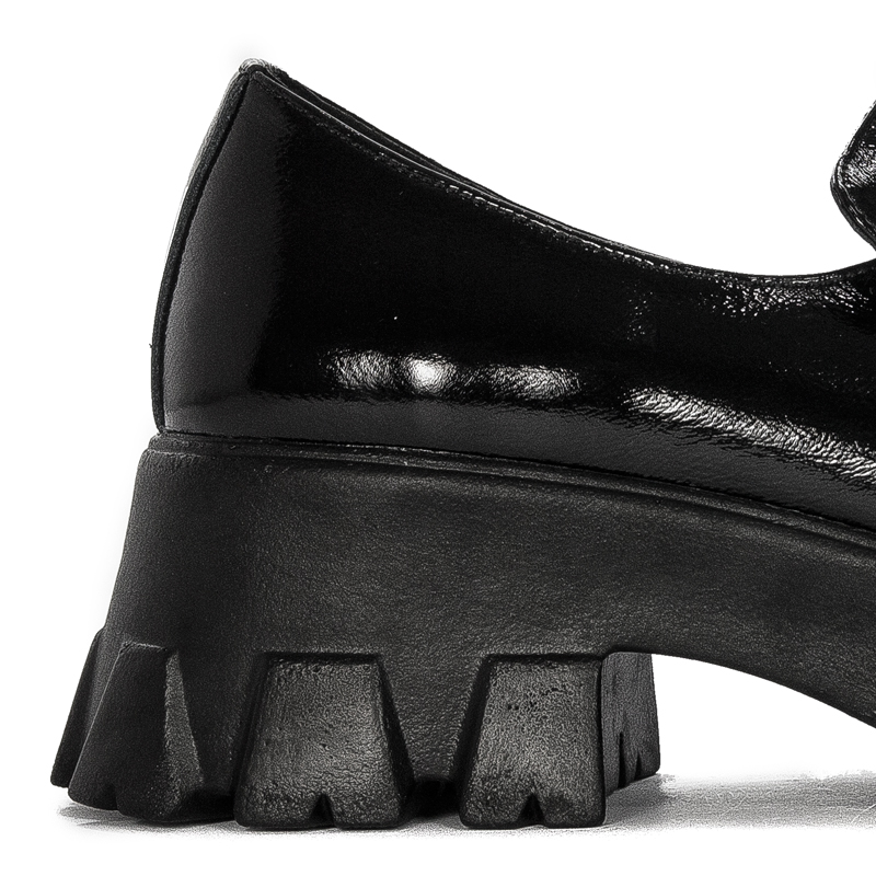Venezia Women's shoes, loafers, leather lacquer Black