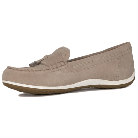 Geox Women's leather moccasins beige Lt Taupe