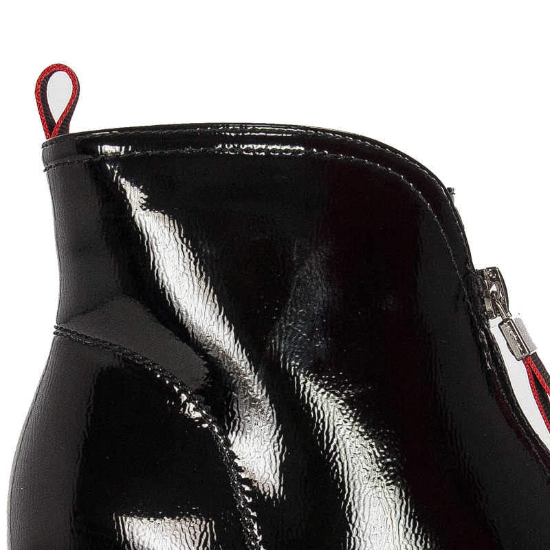 S.Barski Women's boots ankle boots black lacquered