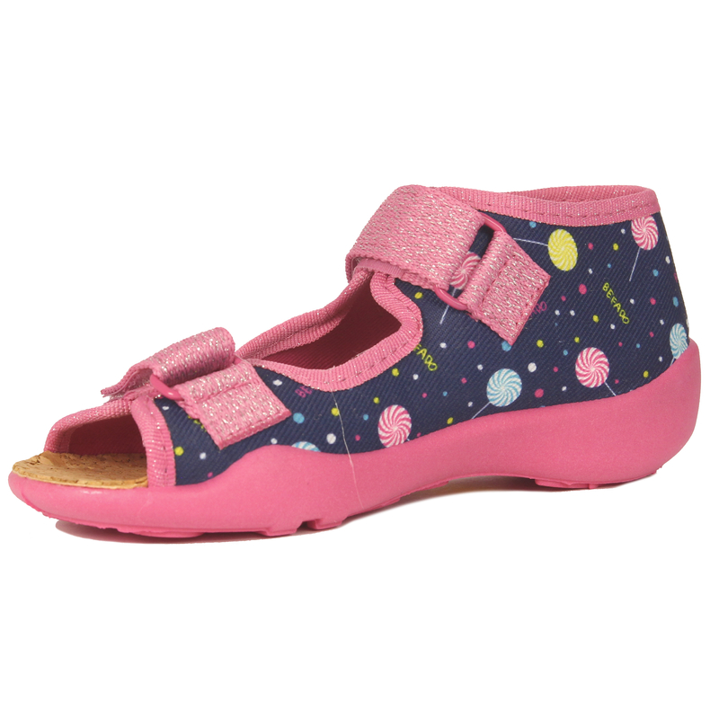 Befado Children's Girls Sandals Navy Blue & Pink