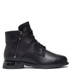 Sokolski Leather Lace-Up Ankle Boots Warm Lined Black HW-Z25-125-BLK