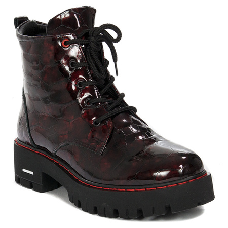 Artiker boots, leather, insulated, black and burgundy