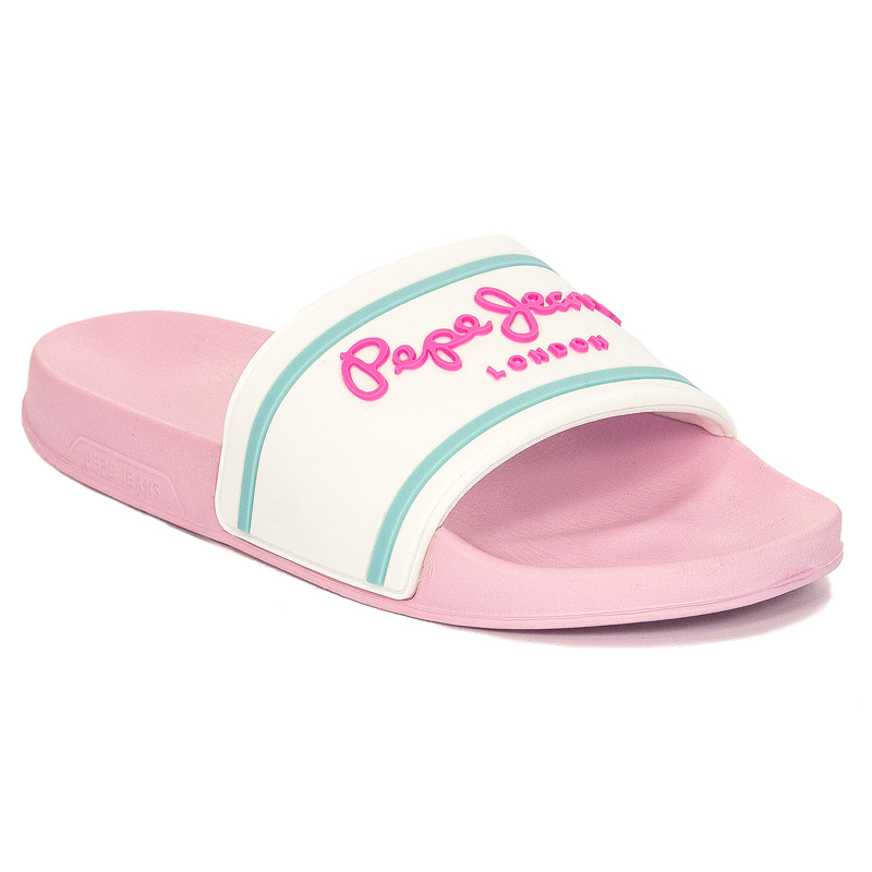 Pepe Jeans Women's Slippers White Slider Logo Girl