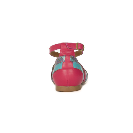 Maciejka Women's Leather Sandals Pink Blue