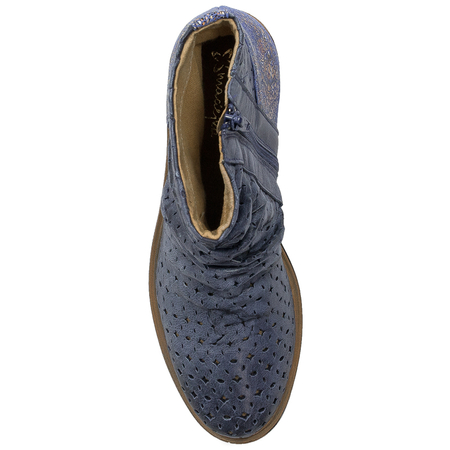 Maciejka Leather Openwork Ankle Boots Blue 05922-17-00-5