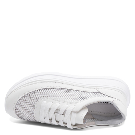 Sokolski Leather Platform Sneakers White TS-W26-241-WHT