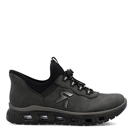 Rieker Comfortable Elastic-Lace Low Shoes Cushioning Sole Black M6065-45-BLACK
