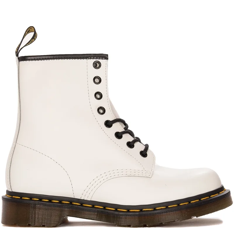 Dr. Martens Botki glany damskie skórzane 1460 White