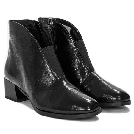 Maciejka Patent Ankle Boots Low Block Heel Black 04777-20/00-3