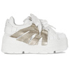 Eksbut White + Gold Leather platform Sneakers