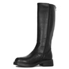 Maciejka Leather Minimalist Knee-High Boots Low Heel Zipper Black A7164-01/00-7
