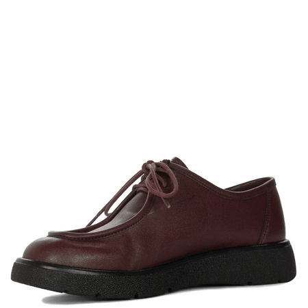 Maciejka Women's Leather Lace-Up Shoes Burgundy