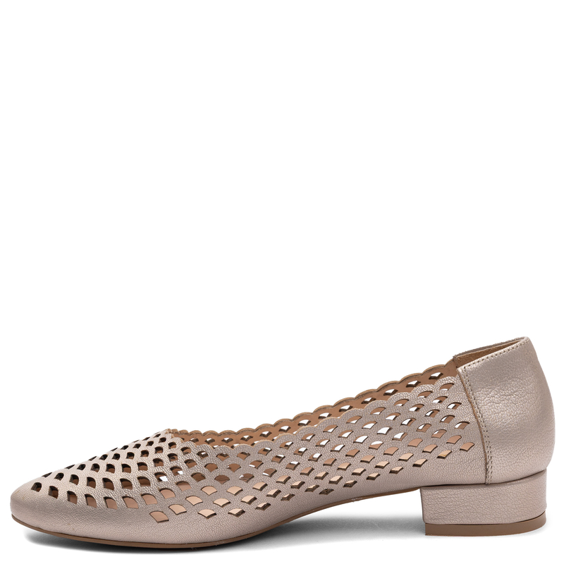 Maciejka Leather Openwork Low-Top Shoes, Gold 1107-2-GOLD