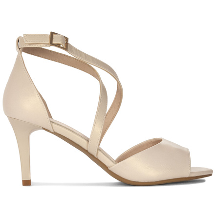 Sergio Leone Women's Beige Pearl Sandals