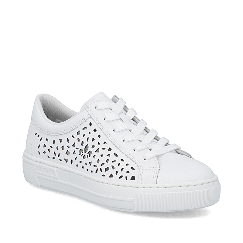 Rieker Breathable Cut-Out Women's Sneakers with Laces White L8831-80
