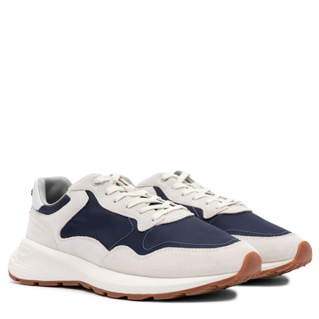 Hoff Men’s Leather-Textile Sneakers Cushioned 5 cm Platform Grey/Navy 12535606