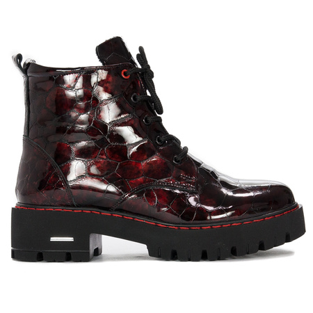 Artiker boots, leather, insulated, black and burgundy