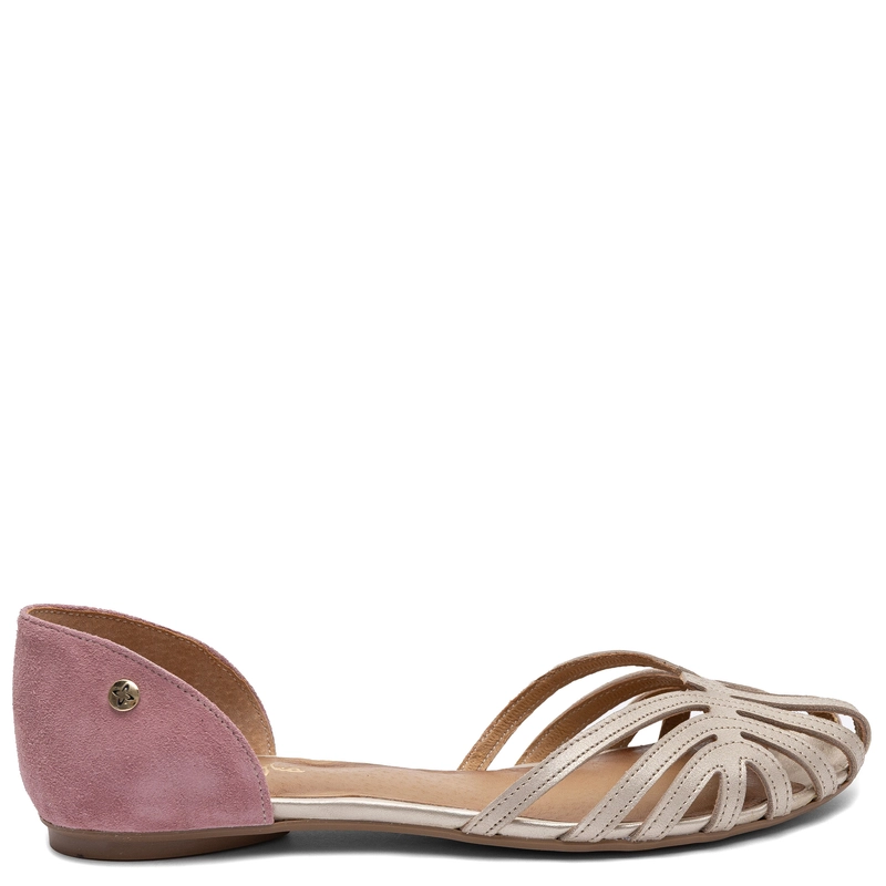 Maciejka Women's Multicolored Pink Openwork Leather Sandals 07546-15/00-1