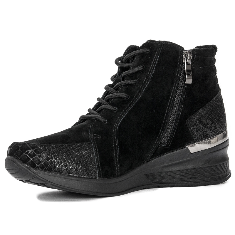 Botki Filippo DBT1504-21 BK skórzane Black Czarne