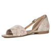 Maciejka Women's Leather Sandals Beige with Flowers