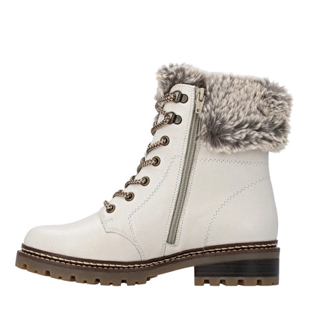 Remonte Waterproof Insulated Ankle Boots Faux-Fur Collar Beige D0B74-80