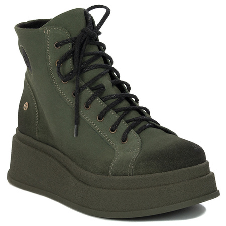 Maciejka Green Lace-Up Boots