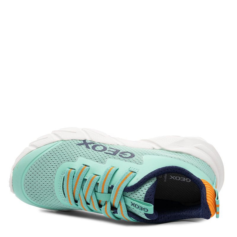 Geox Breathable Lightweight Kids Sneakers with Elastic Laces Green J46N1A-C3Z7R