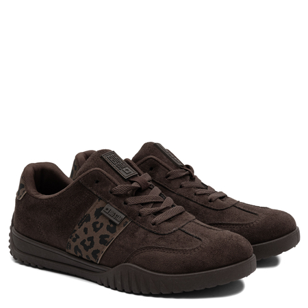 Big Star Suede Fabric Sneakers With Animal Print Brown TT274265-BROWN