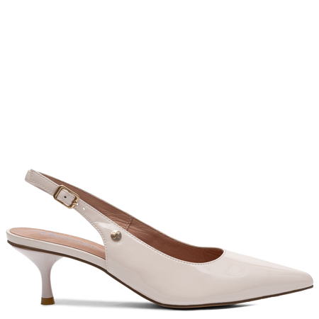 Maciejka Leather Slingback Pointed-Toe Court Shoes 6 cm Heel Beige K7448-04/00-1