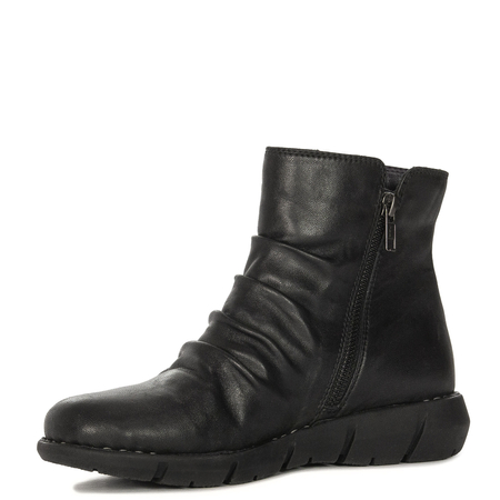 Maciejka Leather Zip Ankle Boots Flat Black P7232-01/00-7