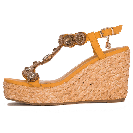 Laura Biagiotti Women Sandals On Heel Yellow