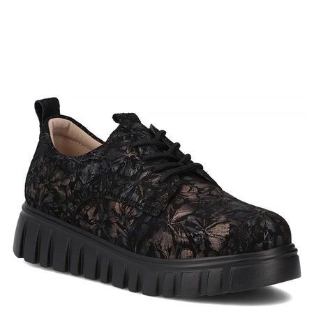 Filippo Women's Leather Platform Sneakers Black DP6846-26-BK-FL