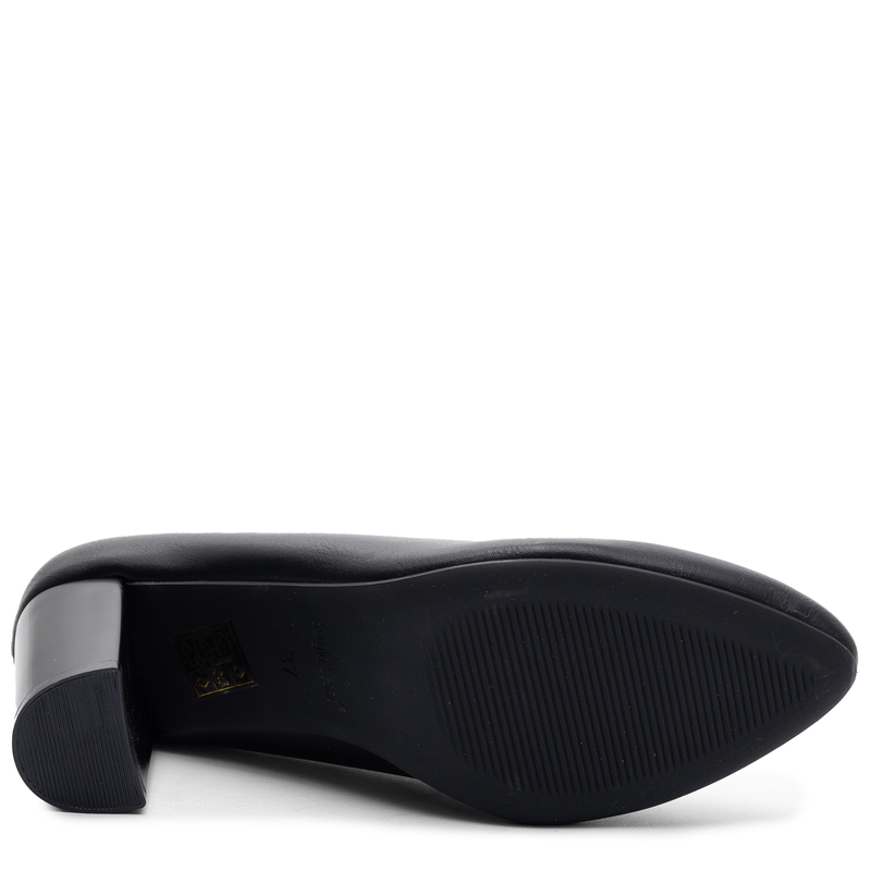 Sergio Leone Elegant Classic Black Block Heel Pumps PB-131-CZARNY