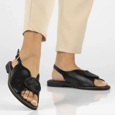 Filippo Women's Flat Sandals Black