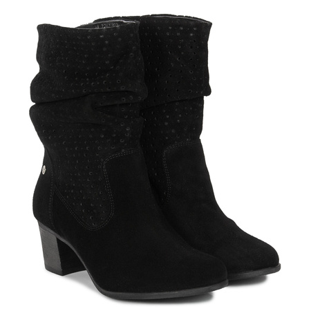 Maciejka Women's Leather Velour Boots Black