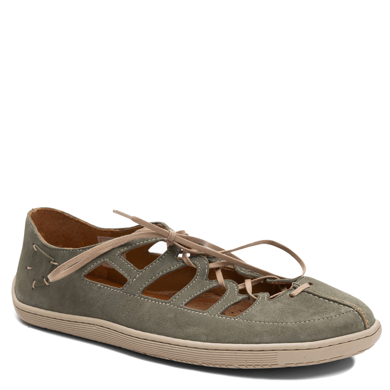 Maciejka Leather Openwork Lace-up Shoes Green 06835-24/00-1