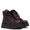 Maciejka Leather Combat Boots on Platform Metallic Purple 06309-42/00-8