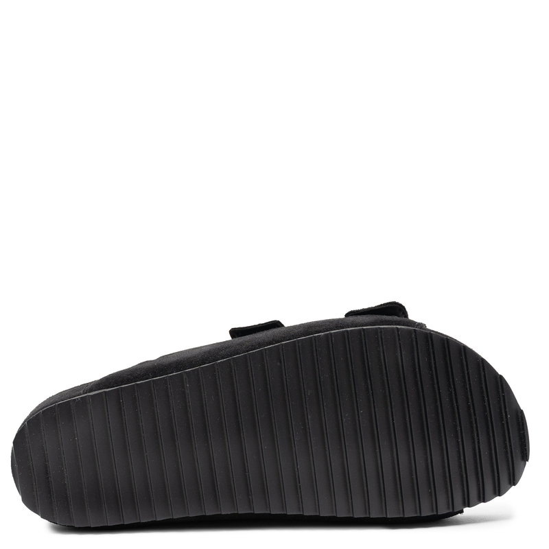 Verbenas Elena Women's Suede Slides On Platform Black ELENA-SERRAJE-NEG