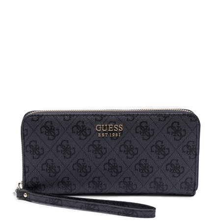 GUESS Portfel Damski Duży Zamek Wzór Czarny SWLG9648146-BLACK