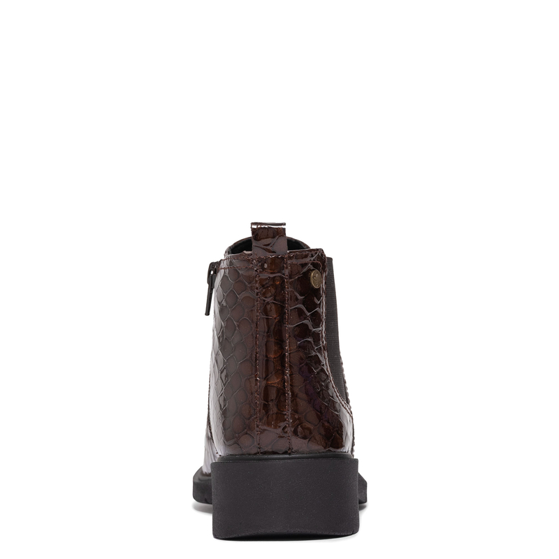 Maciejka Patent Leather Ankle Boots Flat Brown P7219-02/00-7