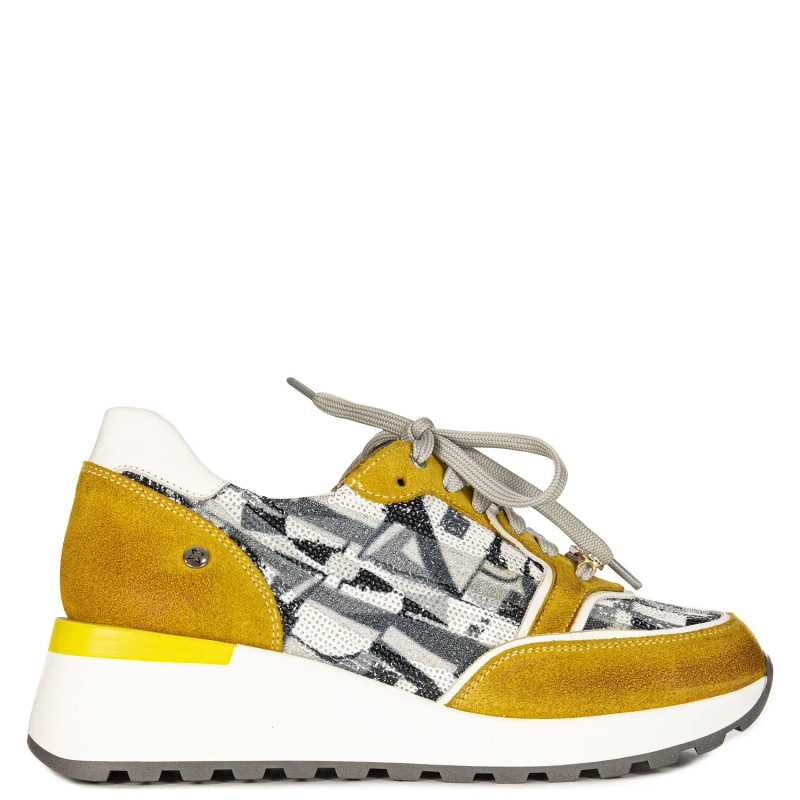 Maciejka Women's Leather Yellow Sneakers
