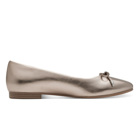 Tamaris Women's Gold Ballerina Flats with Bow 1-22105-44