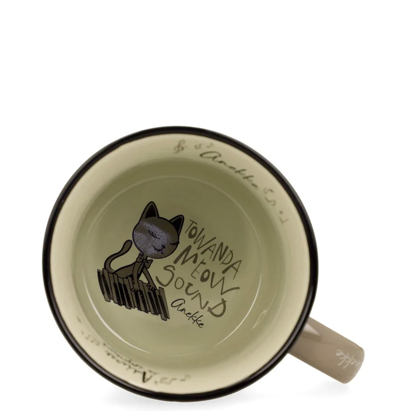Anekke Ilustrowany Kubek Porcelanowy z Kokardką i Zawieszką Wielokolorowy 43485-104