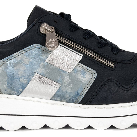 Rieker Buty damskie sneakersy Pazifik/Heaven/Silver czarne