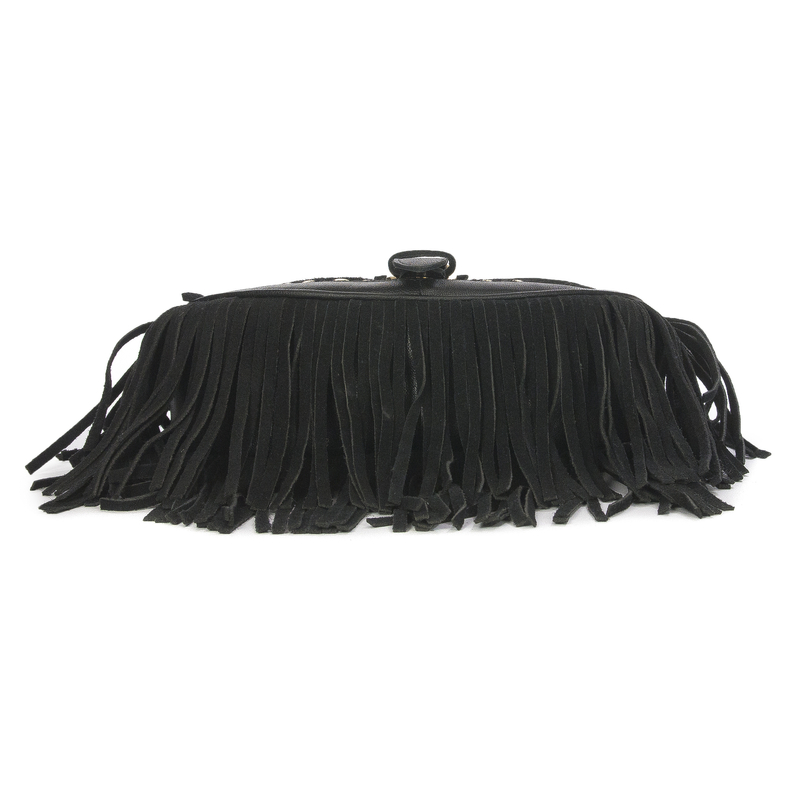 Piti Cuiti Women's Shoulder Bag Black with Tassels