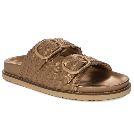 Inuovo Women's Leather Flip-Flops Gold